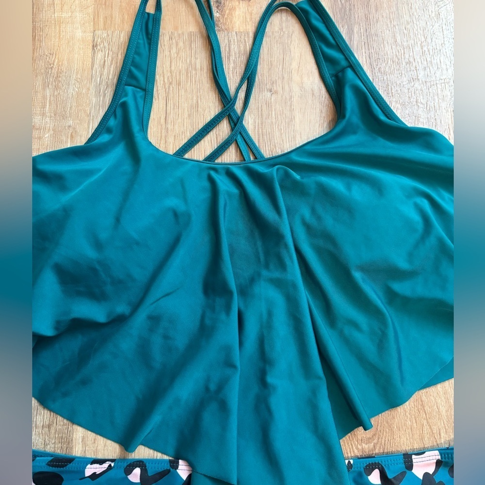 Women’s Tankini Bathing Suit Animal Print High Waisted Size 3x - Picture 3 of 5